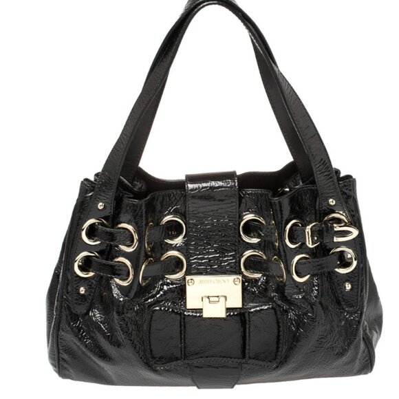 Jimmy Choo Ramona patent leather shoulder bag w/COA EUC - Picture 5 of 11